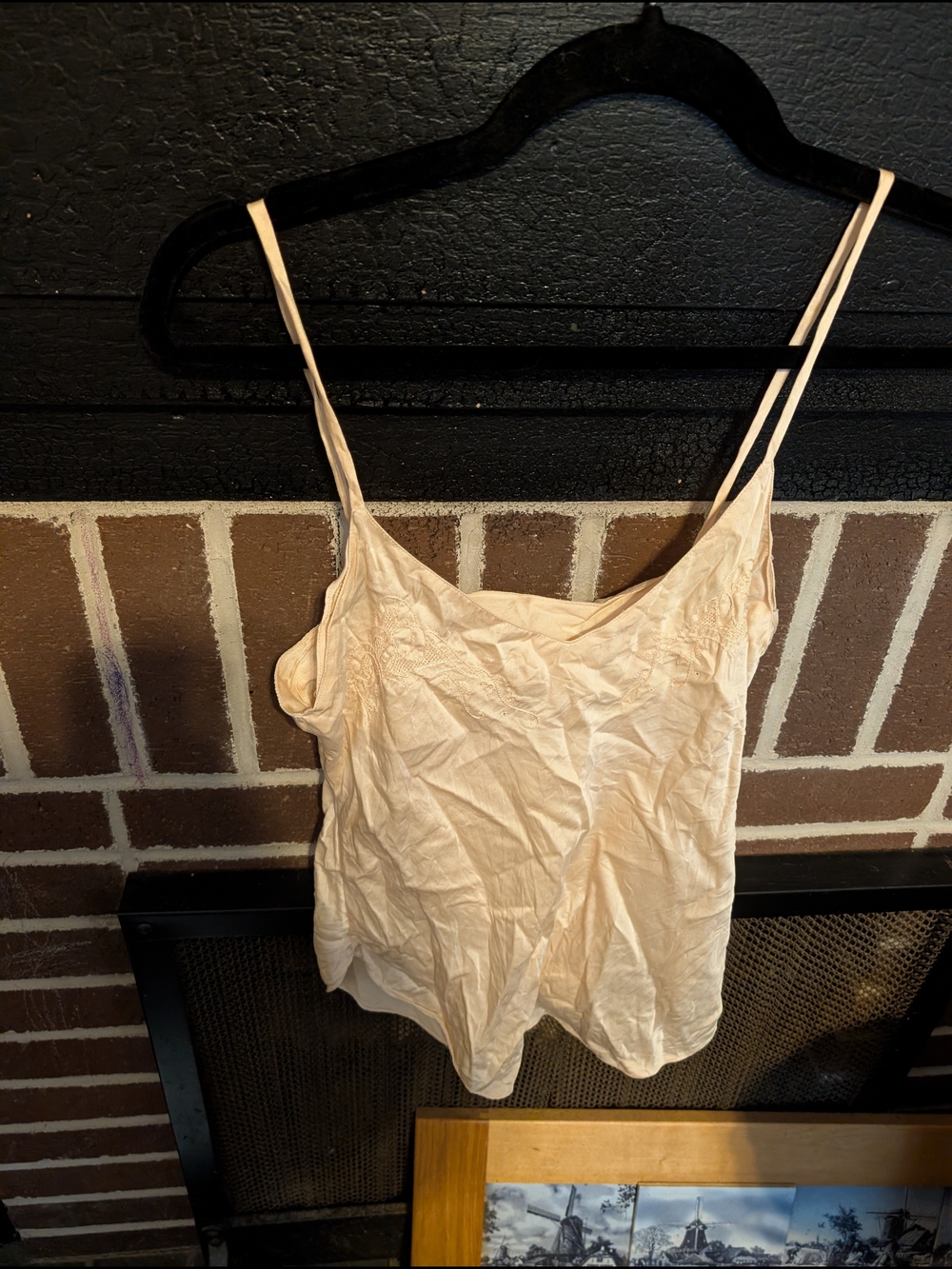 Women's Cream Lace-Detail Spaghetti Strap Cami